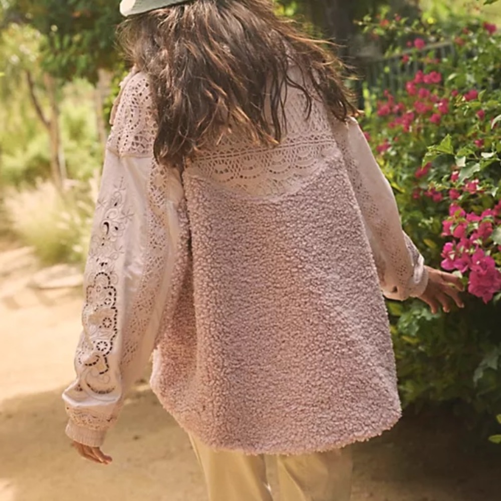 Last One Free People Care FP Seaside Fleece Mauve - Picture 6 of 10